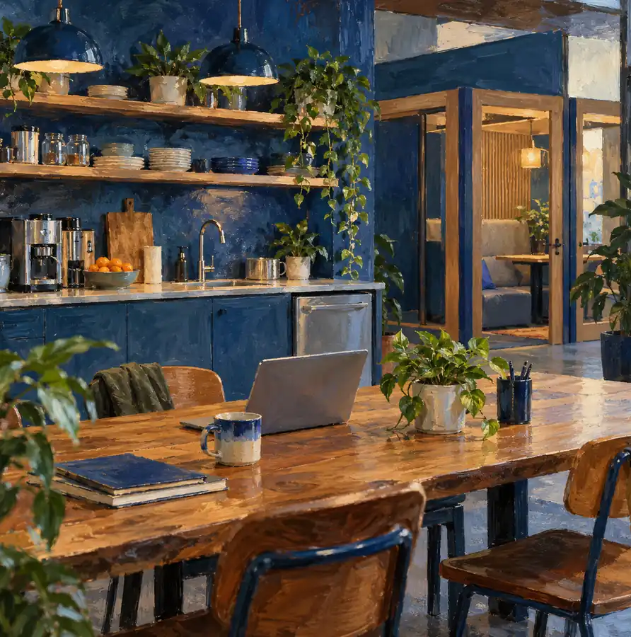 Illustration of workspace businesses equipment and workspace